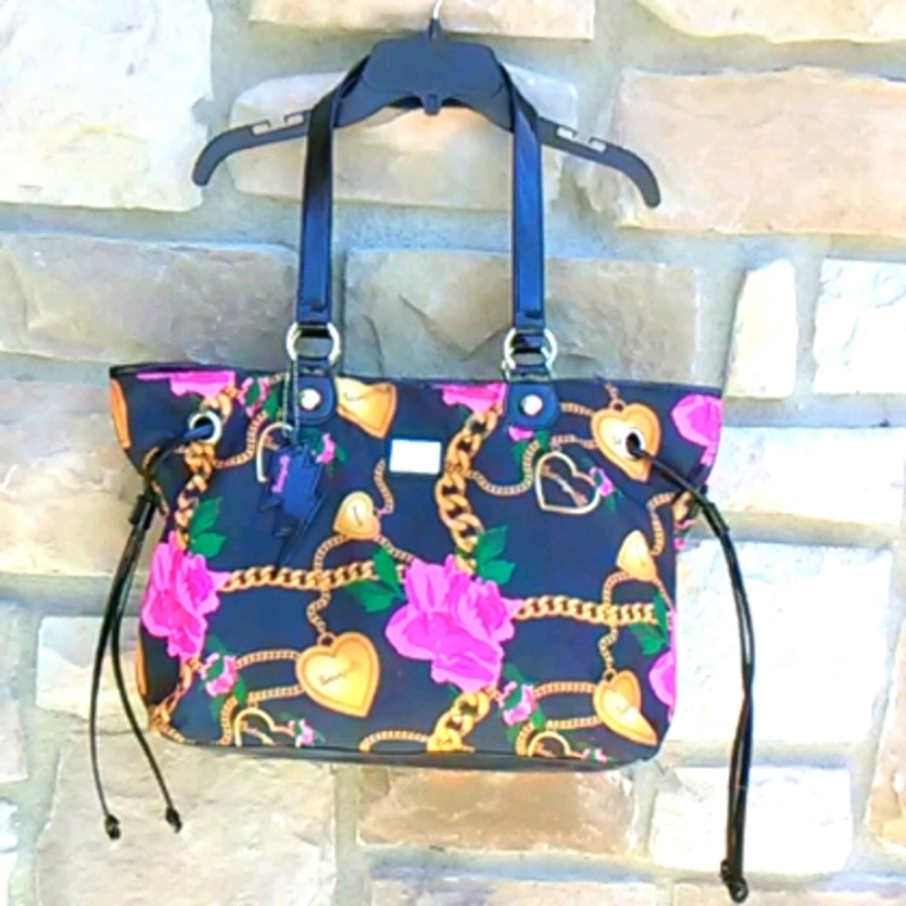 Betsey Johnson Roses and Chains Lg. Tote